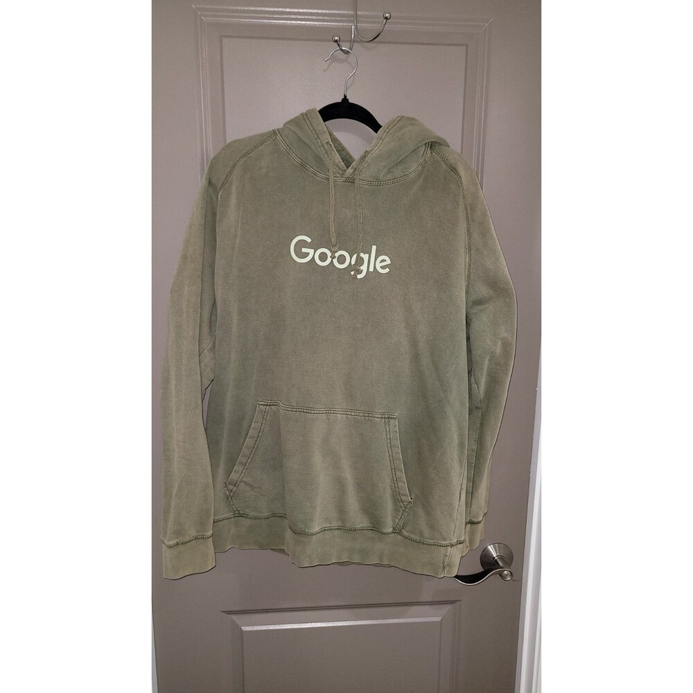 Google Hoodie Size XL Olive Army Green Lane Seven Vintage